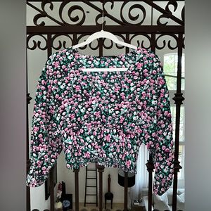 Zara floral blouse